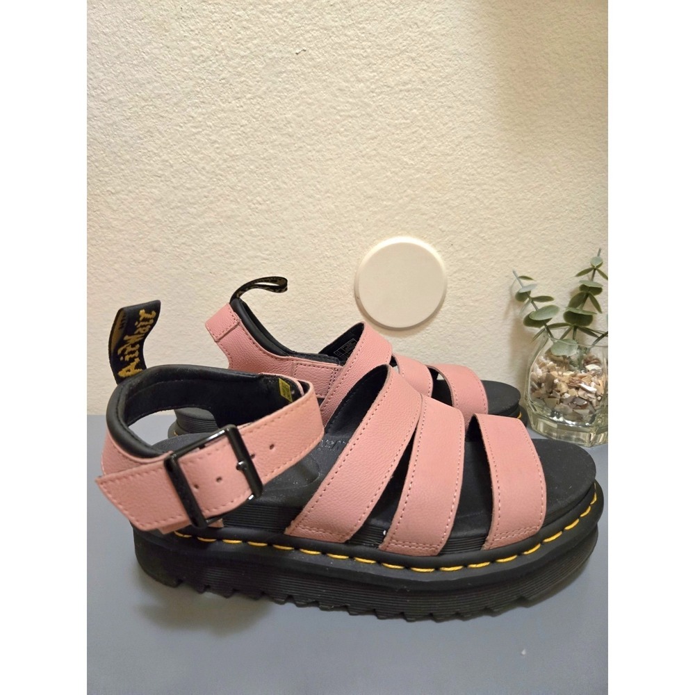 Dr. Martens Leather Platform Sandals Peach Size 7 Women Shoes